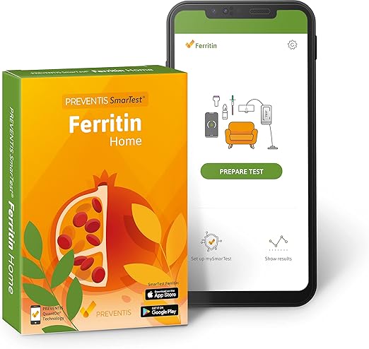 Preventis SmarTest® Ferritin Home – Ferritin-Selbsttest für Zuhause mit Smartphone-App und Ergebnis in 15 Minuten