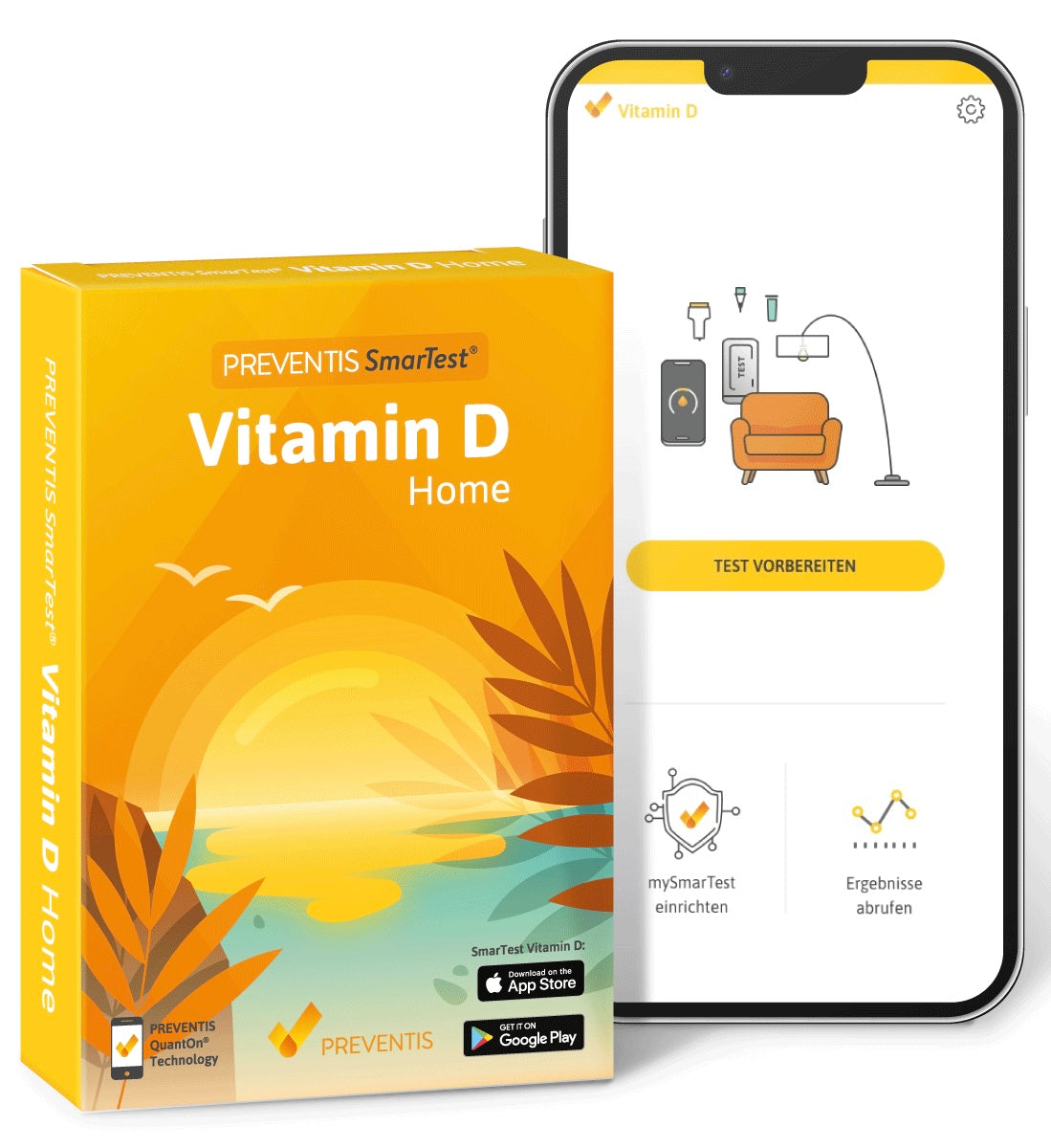 Preventis SmarTest® Vitamin D Home – Schnelltest zur Bestimmung des Vitamin-D-Spiegels für Zuhause mit Smartphone-App und Ergebnis in 15 Minuten